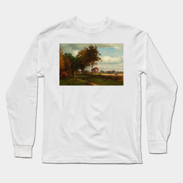 Landscape with Cattle by George Inness Long Sleeve T-Shirt by Classic Art Stall